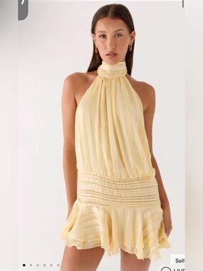 Peppermayo yellow  Chiffon Mini Dress